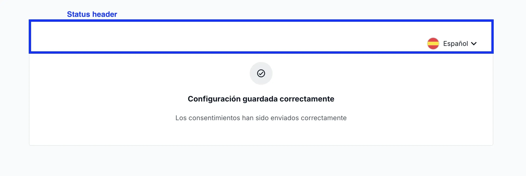 Header of a status view