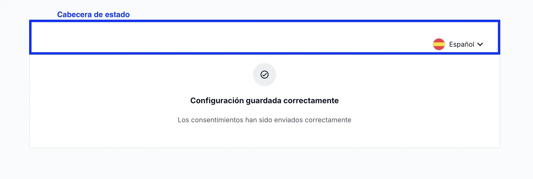 Cabecera de una vista de estado